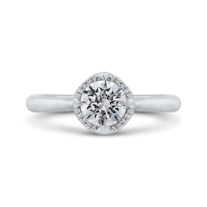 CA0248E-37W-1.00 Bridal Jewelry Carizza White Gold Round Diamond Engagement Rings