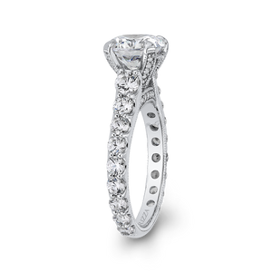 Round Diamond Engagement Ring In 14K White Gold (Semi Mount)