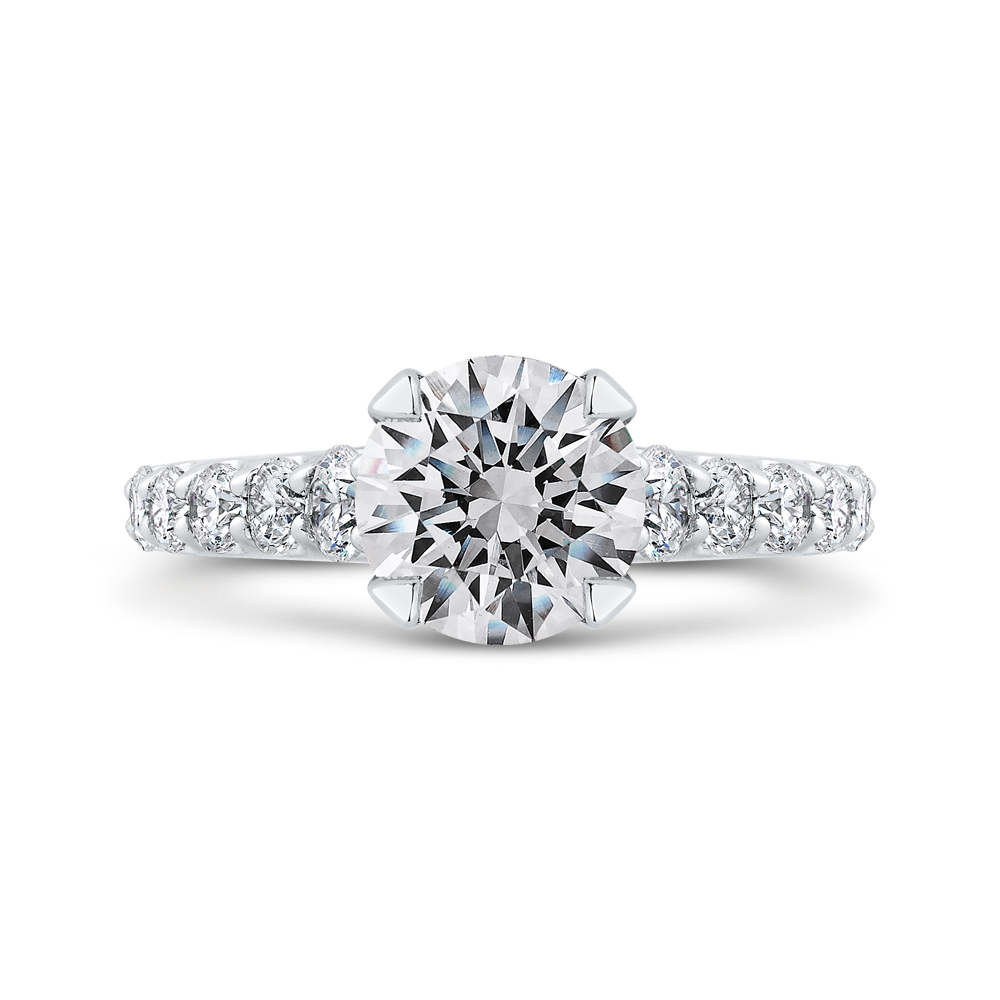 CA0249EQ-37W-2.00 Bridal Jewelry Carizza White Gold Round Diamond Engagement Rings