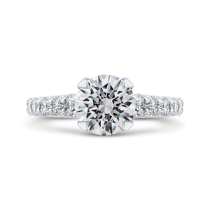 CA0249EQ-37W-2.00 Bridal Jewelry Carizza White Gold Round Diamond Engagement Rings