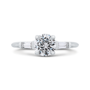 CA0251E-37W-1.00 Bridal Jewelry Carizza White Gold Round Diamond Engagement Rings