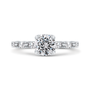 CA0252E-37W-1.00 Bridal Jewelry Carizza White Gold Round Diamond Engagement Rings