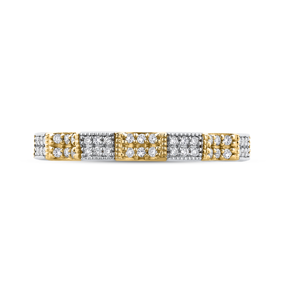 CA0264BQ-37WY-1.50 Bridal Jewelry Carizza White Gold Rose Gold Yellow Gold Round Diamond Wedding Bands