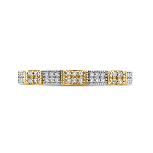 CA0264BQ-37WY-1.50 Bridal Jewelry Carizza White Gold Rose Gold Yellow Gold Round Diamond Wedding Bands
