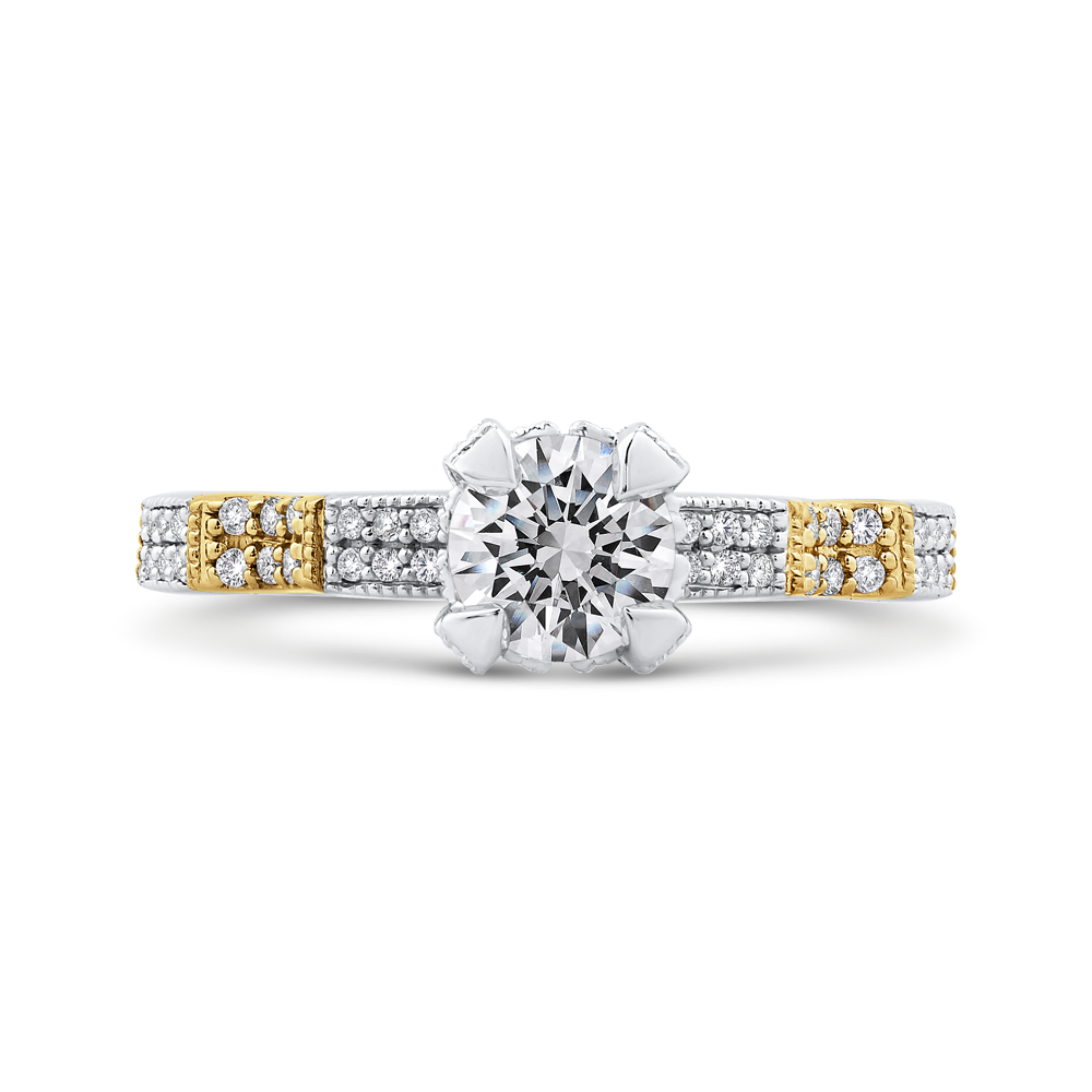 CA0264EQ-37WY-1.50 Bridal Jewelry Carizza White Gold Rose Gold Yellow Gold Round Diamond Engagement Rings