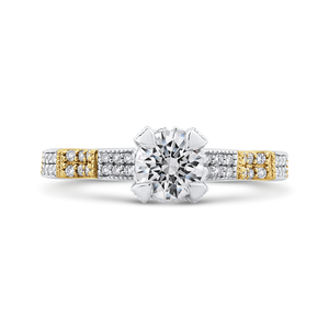 CA0264EQ-37WY-1.50 Bridal Jewelry Carizza White Gold Rose Gold Yellow Gold Round Diamond Engagement Rings