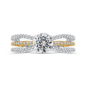 CA0267EQ-37WY Bridal Jewelry Carizza White Gold Rose Gold Yellow Gold Round Diamond Engagement Rings
