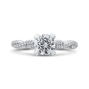 CA0269EQ-37W-1.00 Bridal Jewelry Carizza White Gold Round Diamond Engagement Rings