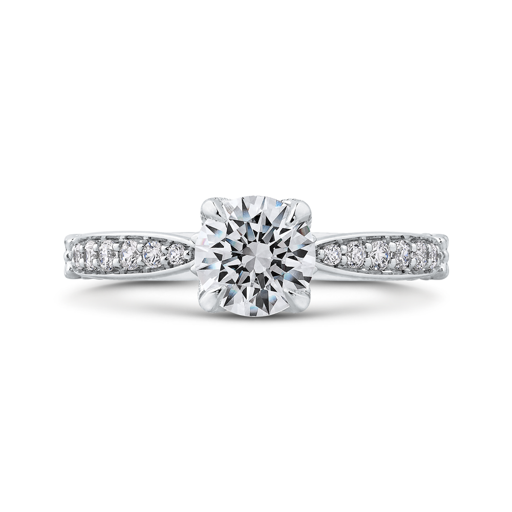 CA0270EH-37W-1.00 Bridal Jewelry Carizza White Gold Round Diamond Engagement Rings