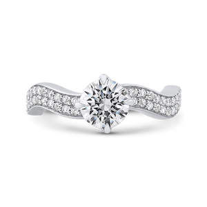 CA0272E-37W-1.00 Bridal Jewelry Carizza White Gold Round Diamond Engagement Rings