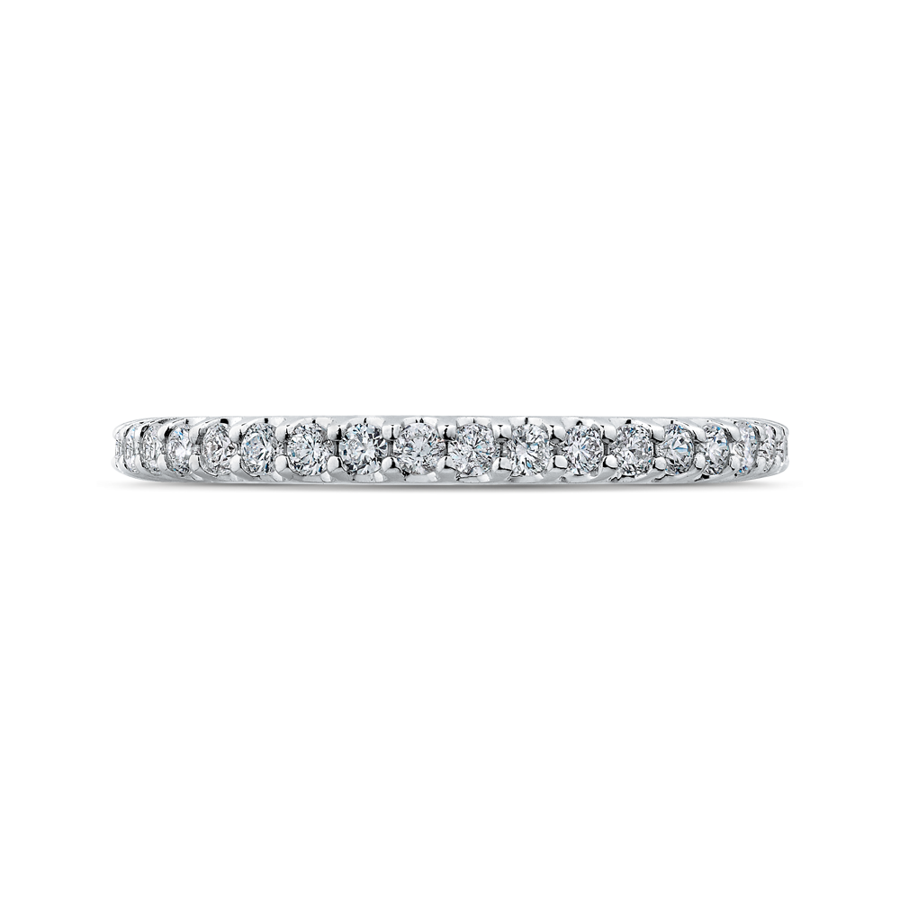 CA0273BH-37W-1.00 Bridal Jewelry Carizza White Gold Round Diamond Wedding Bands