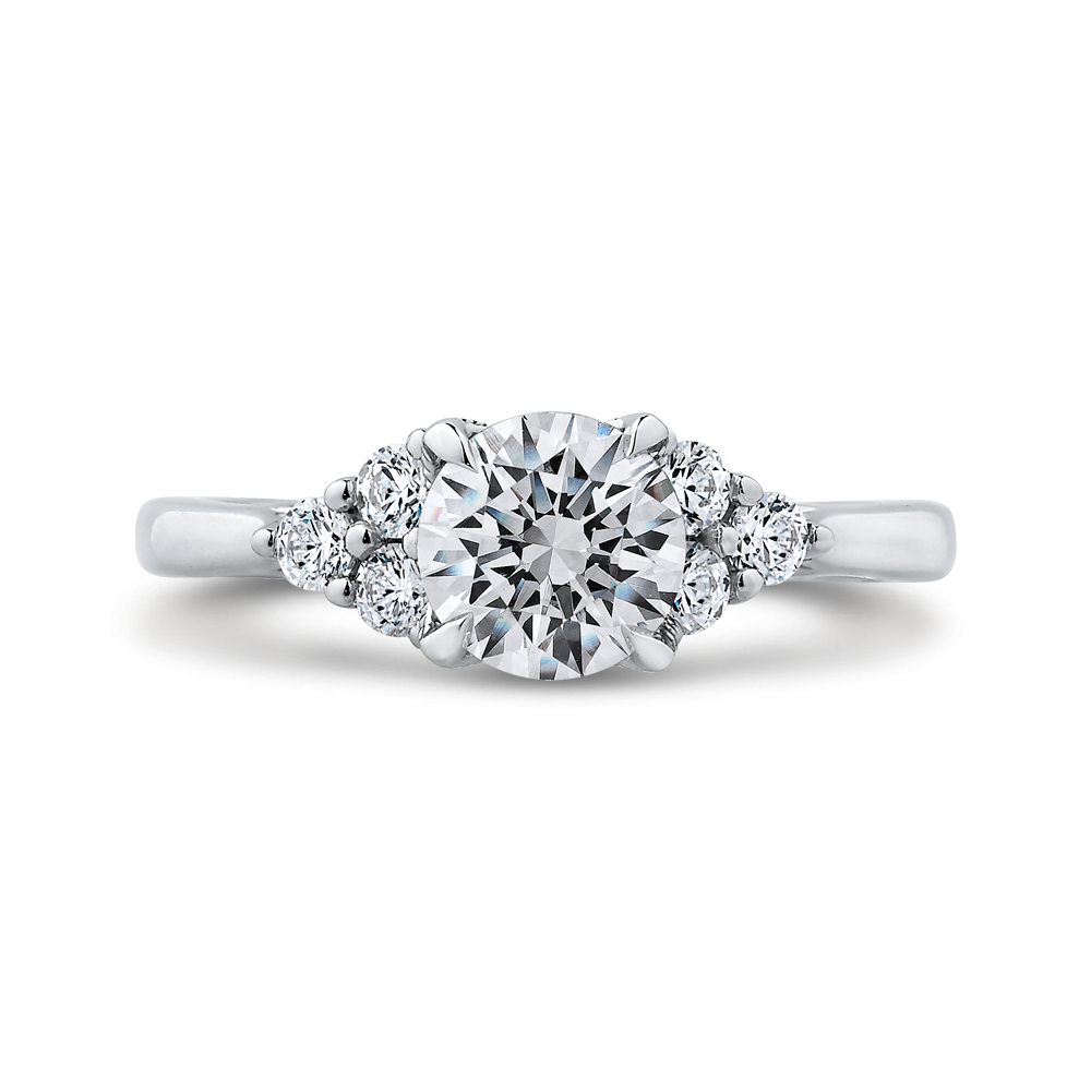 CA0274E-37W-1.00 Bridal Jewelry Carizza White Gold Round Diamond Engagement Rings