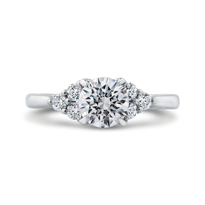 CA0274E-37W-1.00 Bridal Jewelry Carizza White Gold Round Diamond Engagement Rings