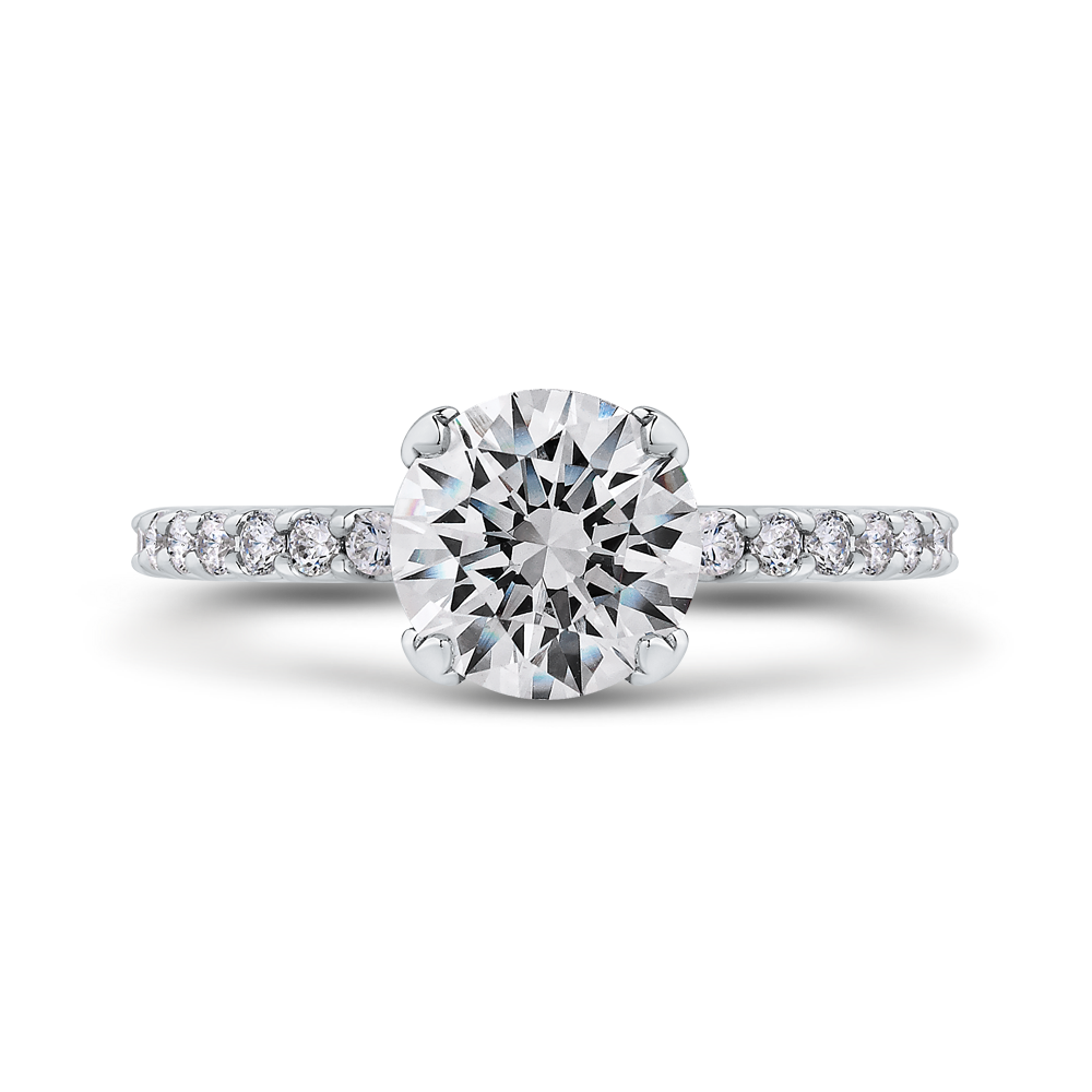 CA0276EQ-37W-1.50 Bridal Jewelry Carizza White Gold Round Diamond Engagement Rings