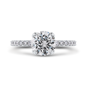 CA0276EQ-37W-1.50 Bridal Jewelry Carizza White Gold Round Diamond Engagement Rings
