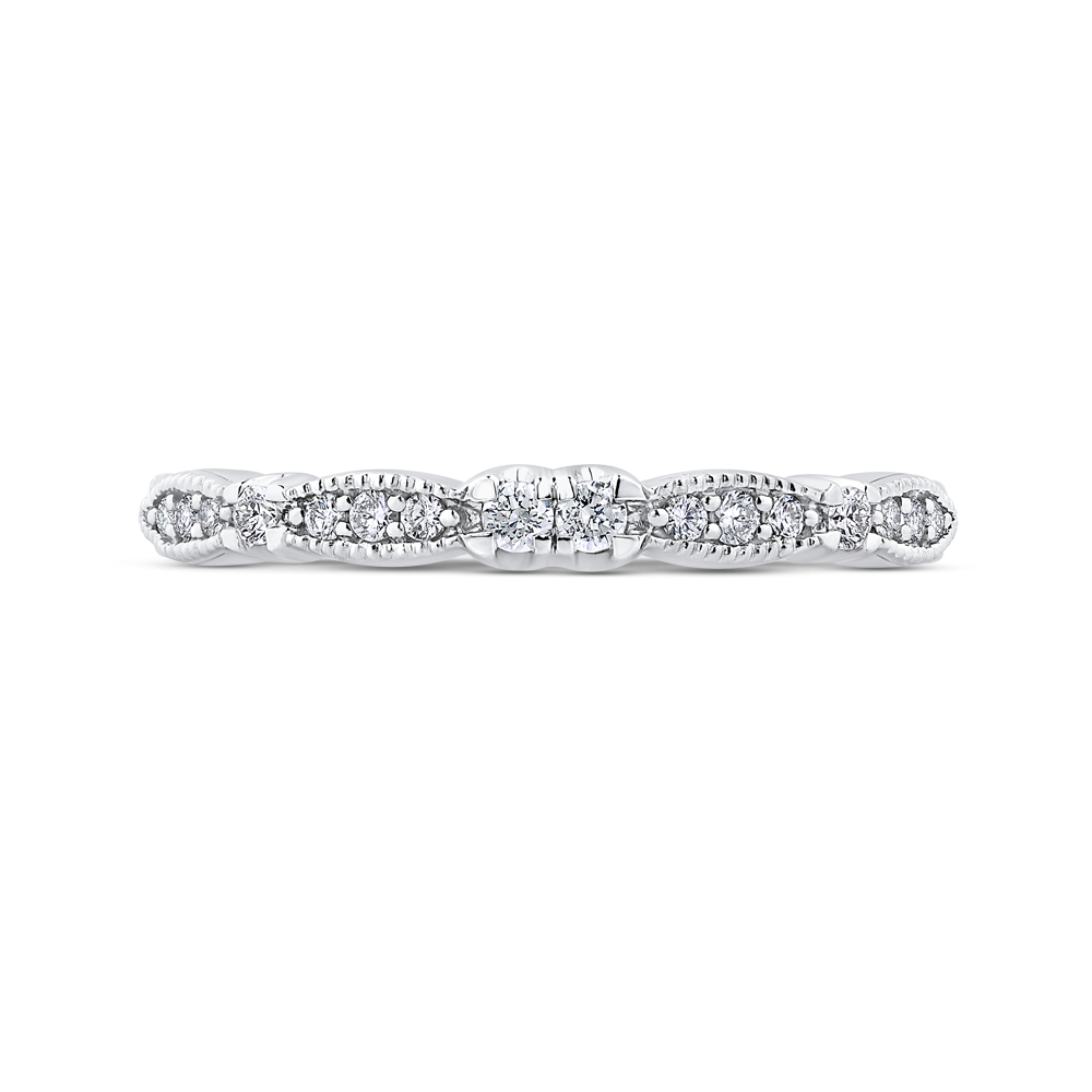 CA0281B-37W-1.50 Bridal Jewelry Carizza White Gold Round Diamond Wedding Bands