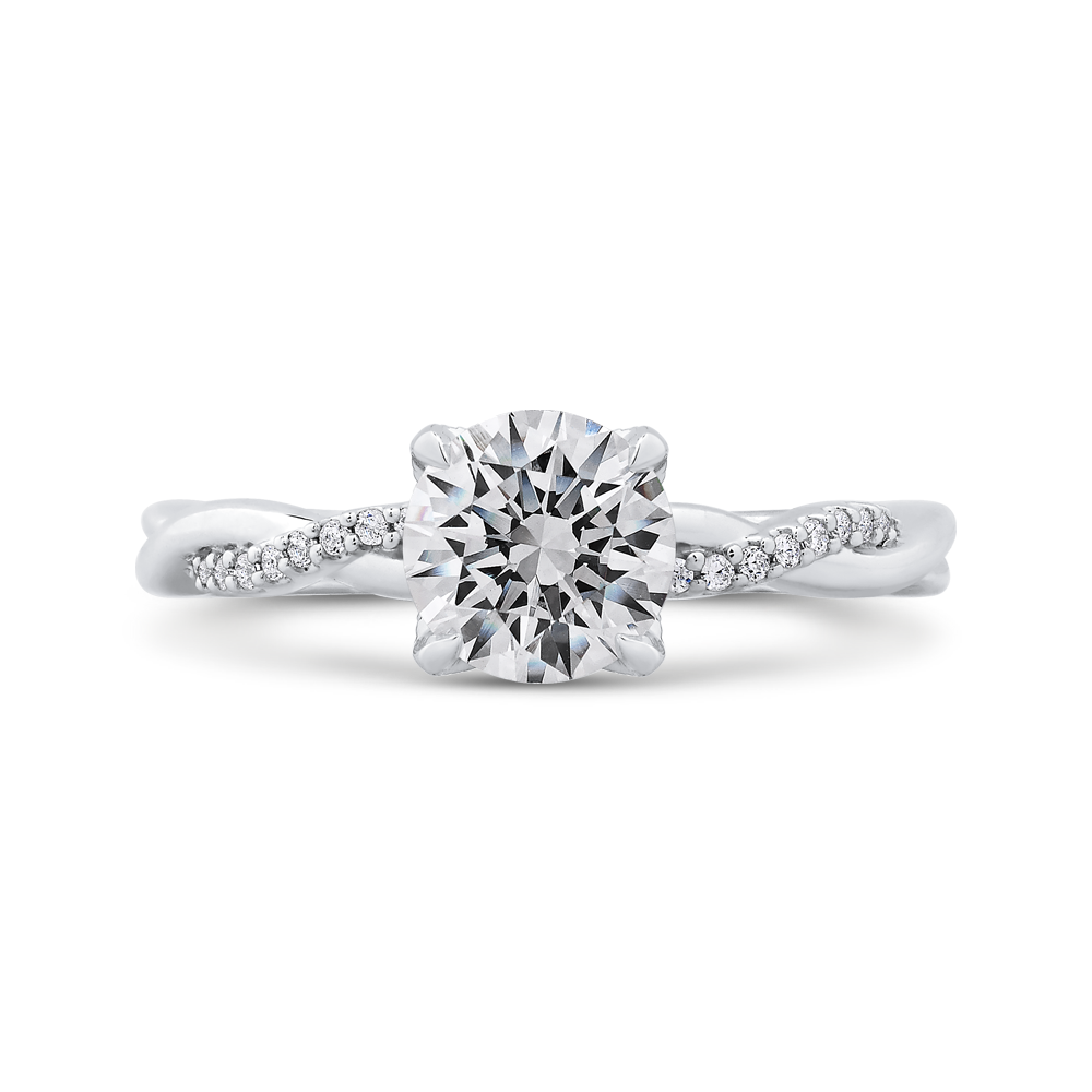 CA0284E-37W-1.00 Bridal Jewelry Carizza White Gold Round Diamond Engagement Rings