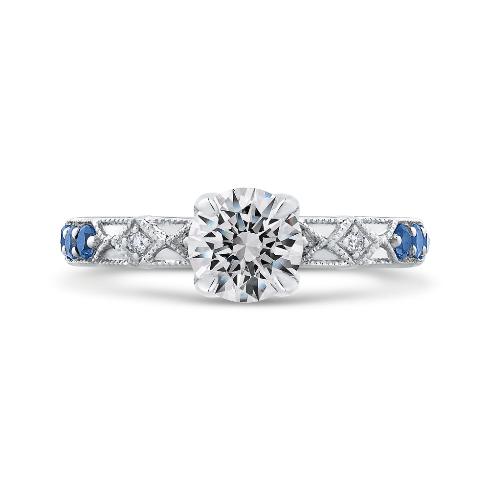 CA0285E-S37W Bridal Jewelry Carizza White Gold Round Diamond Engagement Rings