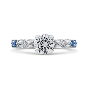 CA0285E-S37W Bridal Jewelry Carizza White Gold Round Diamond Engagement Rings