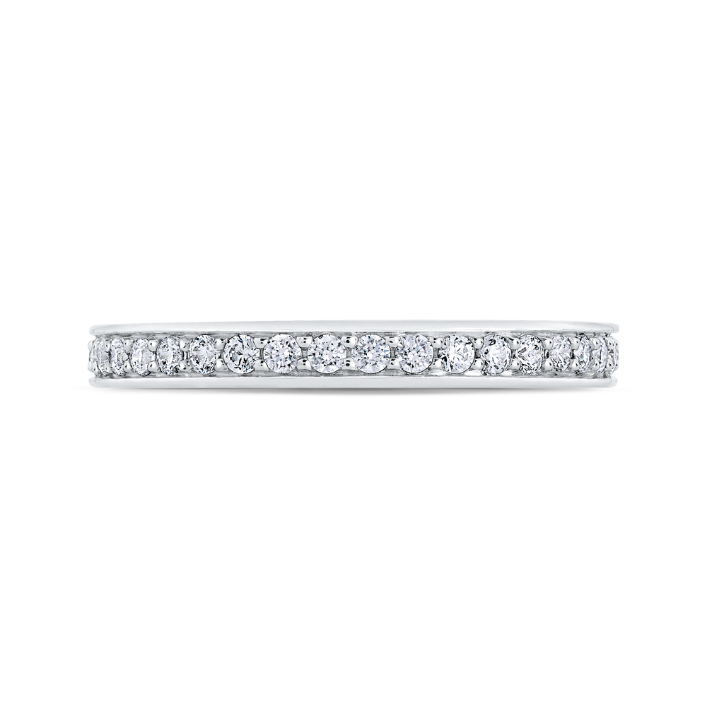 CA0291BQ-37W-1.50 Bridal Jewelry Carizza White Gold Round Diamond Wedding Bands