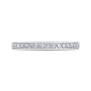 CA0291BQ-37W-1.50 Bridal Jewelry Carizza White Gold Round Diamond Wedding Bands