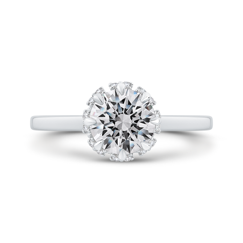 CA0292E-37W-1.50 Bridal Jewelry Carizza White Gold Round Diamond Engagement Rings