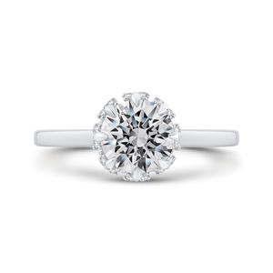 CA0292E-37W-1.50 Bridal Jewelry Carizza White Gold Round Diamond Engagement Rings