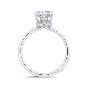 14K White Gold Round Cut Diamond Classic Engagement Ring (Semi-Mount)