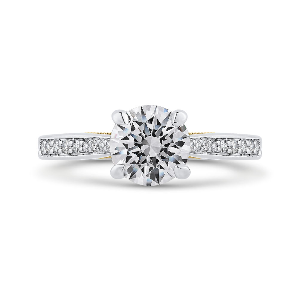 CA0402EH-37WY-1.50 Bridal Jewelry Carizza White Gold Rose Gold Yellow Gold Round Diamond Engagement Rings