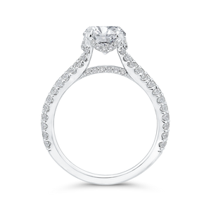 14K White Gold Round Cut Diamond Engagement Ring (Semi Mount)