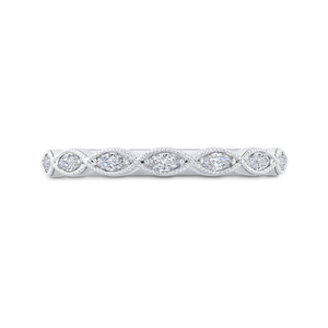 CA0407B-37W-1.50 Bridal Jewelry Carizza White Gold Marquise Cut Diamond Wedding Bands