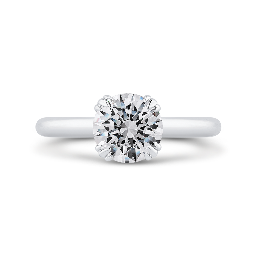 CA0417E-37W-1.50 Bridal Jewelry Carizza White Gold Round Diamond Engagement Rings