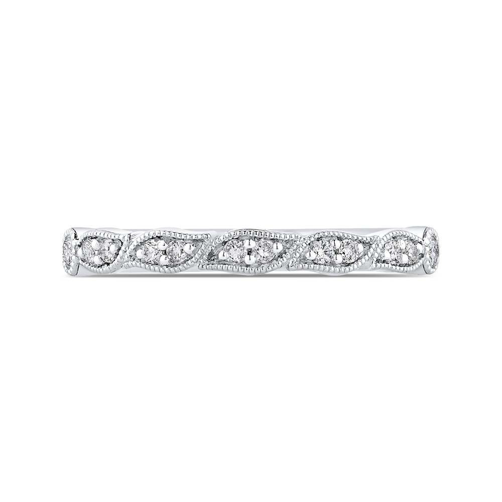 CA0439BH-37W-1.00 Bridal Jewelry Carizza White Gold Round Diamond Wedding Bands