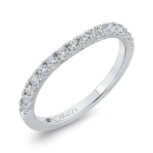 Round Diamond Half Eternity Wedding Band In 14K White Gold