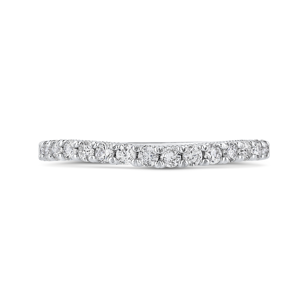 CA0448BH-37W-1.00 Bridal Jewelry Carizza White Gold Round Diamond Wedding Bands
