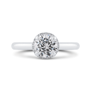 CA0451E-37W-1.00 Bridal Jewelry Carizza White Gold Round Diamond Engagement Rings