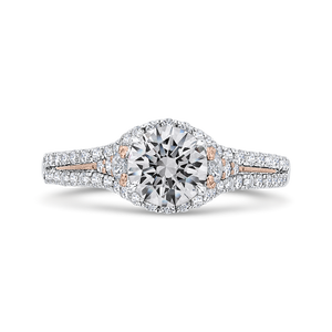 CA0460EH-37WP-1.00 Bridal Jewelry Carizza White Gold,Rose Gold Round Diamond Engagement Rings