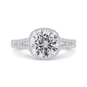 CA0462EH-37W-2.00 Bridal Jewelry Carizza White Gold Round Diamond Halo Engagement Rings