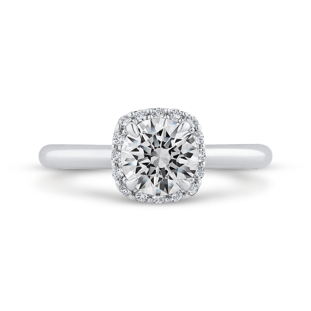 CA0469E-37W-1.00 Bridal Jewelry Carizza White Gold Round Diamond Engagement Rings