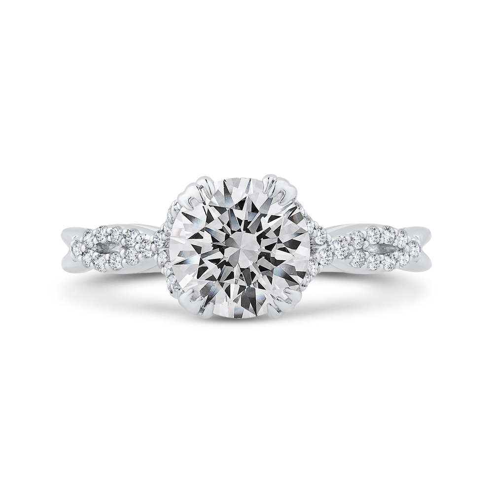 CA0476E-37W-1.50 Bridal Jewelry Carizza White Gold Round Diamond Engagement Rings