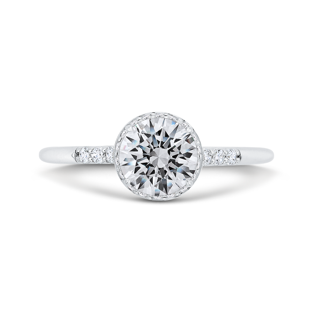 CA0485E-37W-1.00 Bridal Jewelry Carizza White Gold Round Diamond Engagement Rings