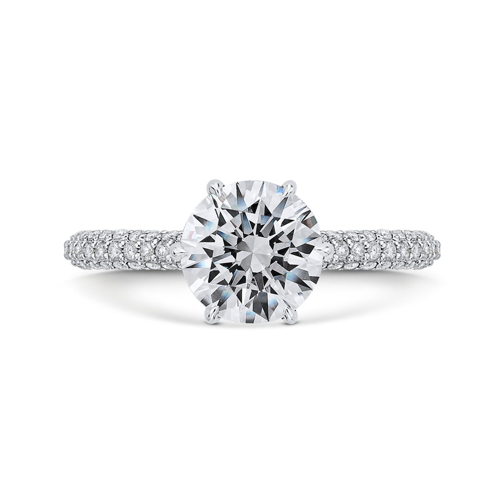 CA0487EQ-37W-1.50 Bridal Jewelry Carizza White Gold Round Diamond Engagement Rings