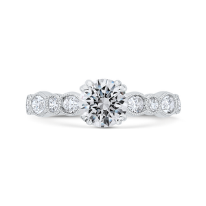 CA0493EH-37W-1.00 Bridal Jewelry Carizza White Gold Round Diamond Engagement Rings