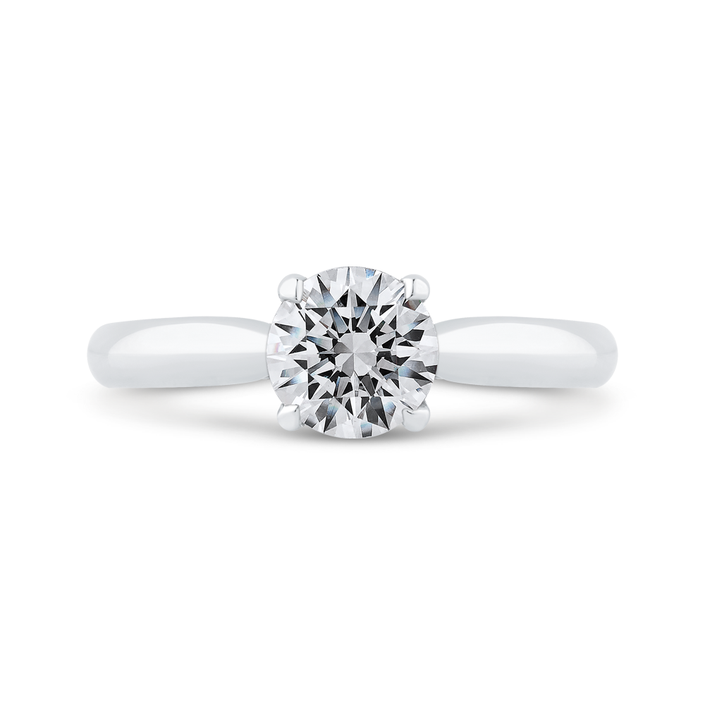 CA0495E-37W-1.00 Bridal Jewelry Carizza White Gold Round Diamond Engagement Rings