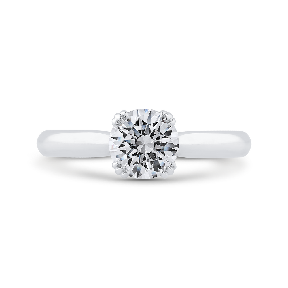 CA0496E-37W-1.00 Bridal Jewelry Carizza White Gold Round Diamond Engagement Rings