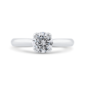 CA0496E-37W-1.00 Bridal Jewelry Carizza White Gold Round Diamond Engagement Rings
