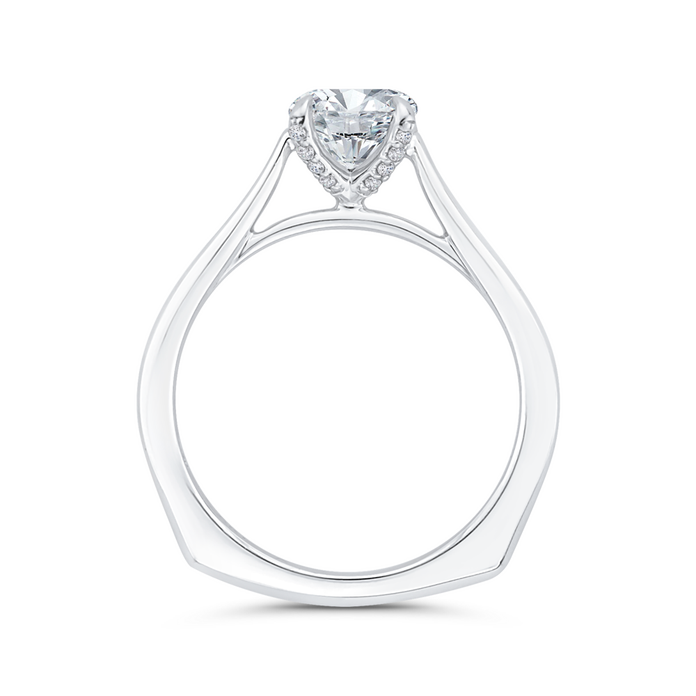 14K White Gold Diamond Engagement Ring with Euro Shank (Semi-Mount)