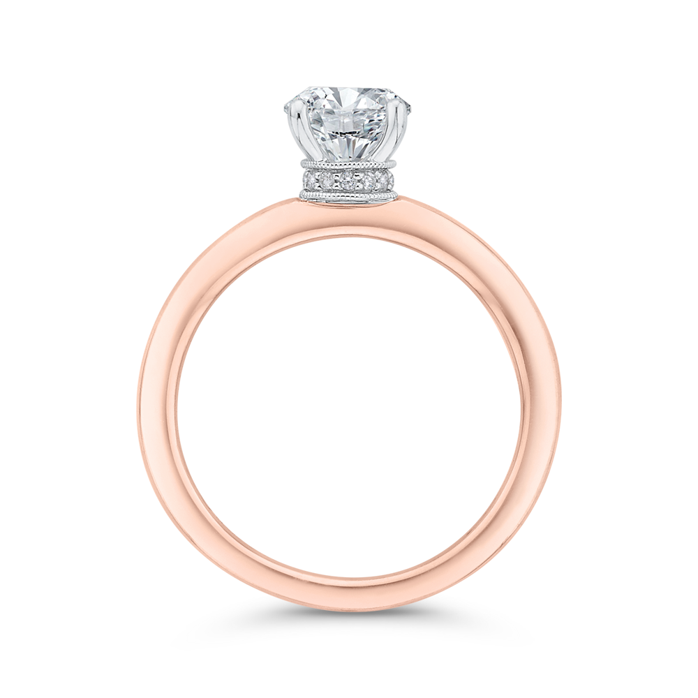 14K Two-Tone Gold Diamond Engagement Ring (Semi-Mount)