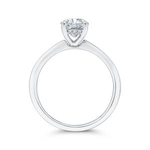 14K White Gold Diamond Engagement Ring with Plain Shank (Semi-Mount)