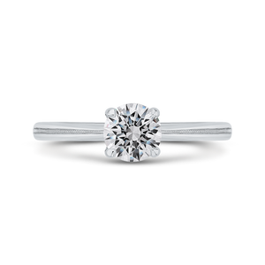 CA0512E-W-1.00 Bridal Jewelry Carizza White Gold Round Solitaire Engagement Rings